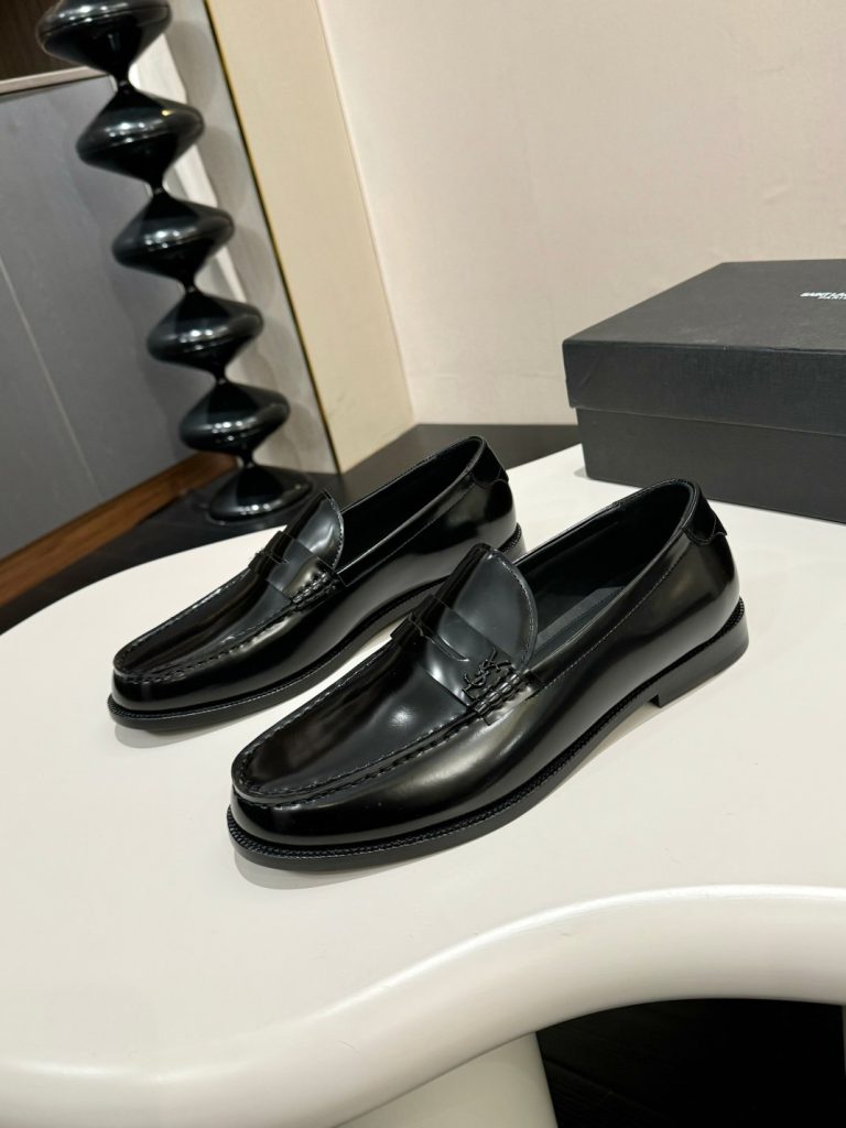 Ysl Shoes Leather Formal Fake Fake Off White Shoes